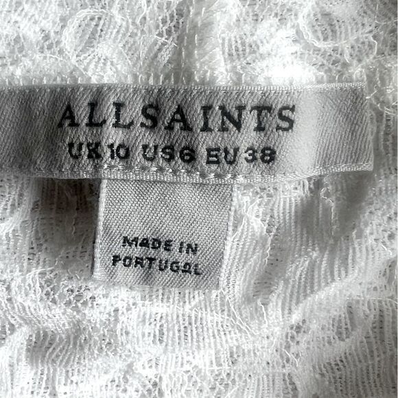 All Saints Erity Lace White Feminine Bodysuit sz 6 - Picture 12 of 16